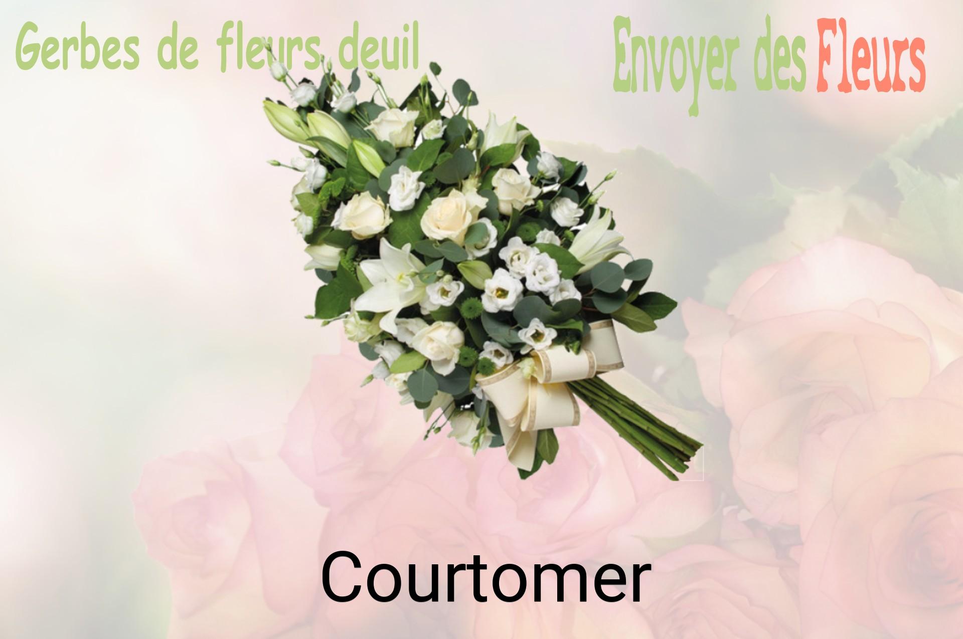 Gerbe de fleurs de deuil livrée à Courtomer
